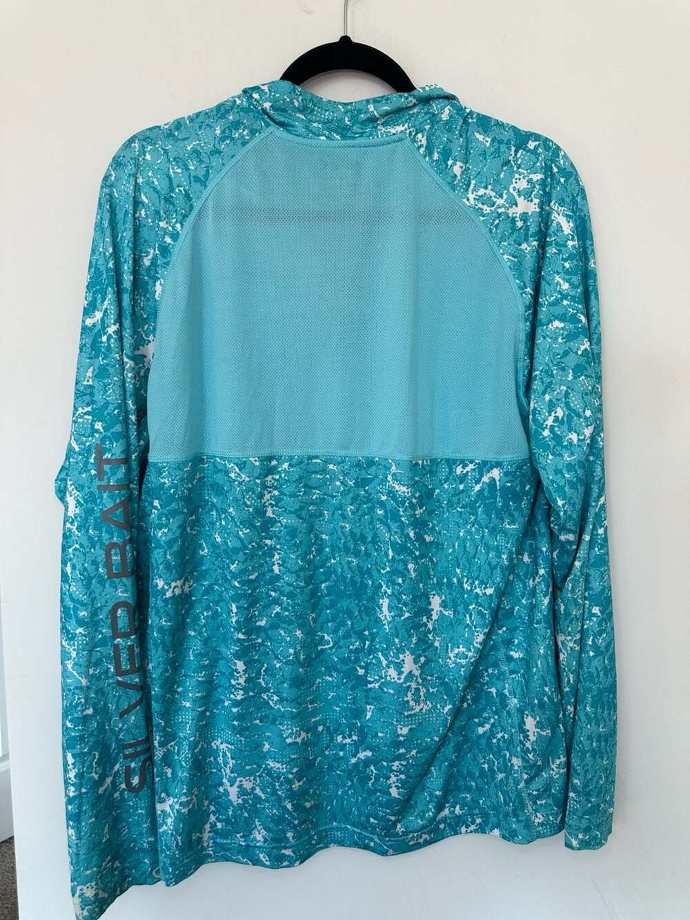 Silver Bait Long Sleeve 1/4 Zip Athletic Pullover Shirt Teal White Camo - Picture 5 of 8